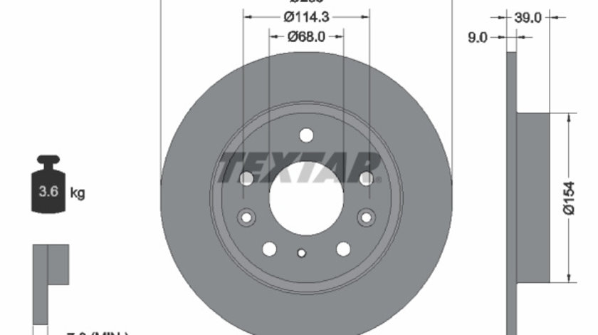 Disc frana puntea spate (92324703 TEXTAR) MAZDA