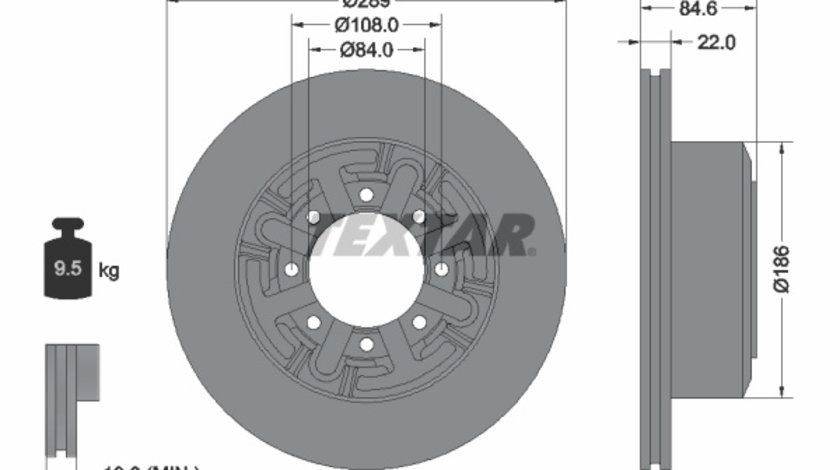 Disc frana puntea spate (93089600 TEXTAR) IVECO