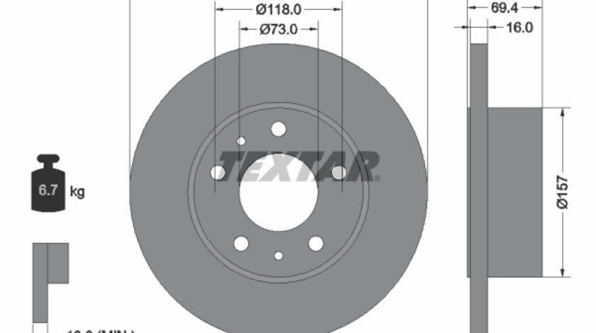 Disc frana puntea spate (93104700 TEXTAR) IVECO