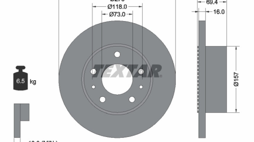 Disc frana puntea spate (93104800 TEXTAR) IVECO