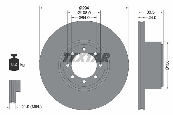 Disc frana puntea spate (93175300 TEXTAR) IVECO
