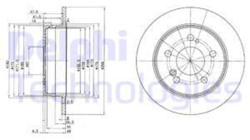 Disc frana puntea spate (BG2291 DELPHI) MERCEDES-BENZ