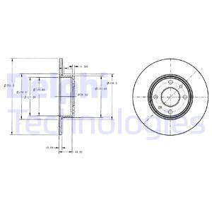 Disc frana puntea spate (BG2322 DELPHI) ALFA ROMEO,CHRYSLER,FIAT,LANCIA