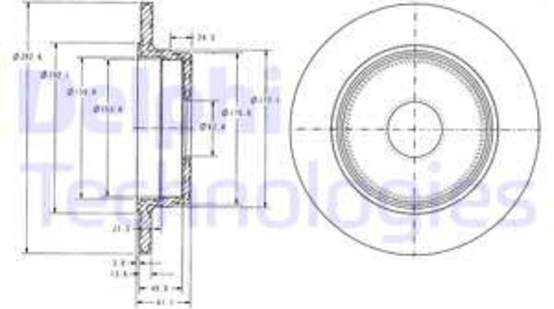 Disc frana puntea spate (BG2510 DELPHI) MERCEDES-BENZ