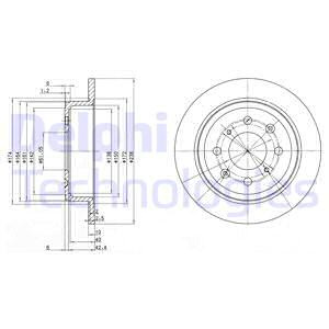 Disc frana puntea spate (BG2538 DELPHI) ACURA,HONDA,LOTUS,MG,ROVER