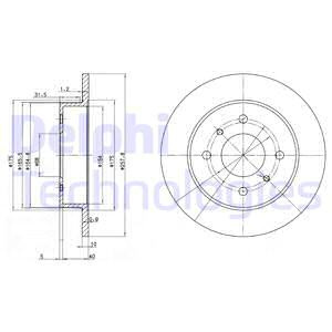 Disc frana puntea spate (BG2633 DELPHI) NISSAN