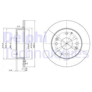 Disc frana puntea spate (BG2666 DELPHI) HONDA,ROVER