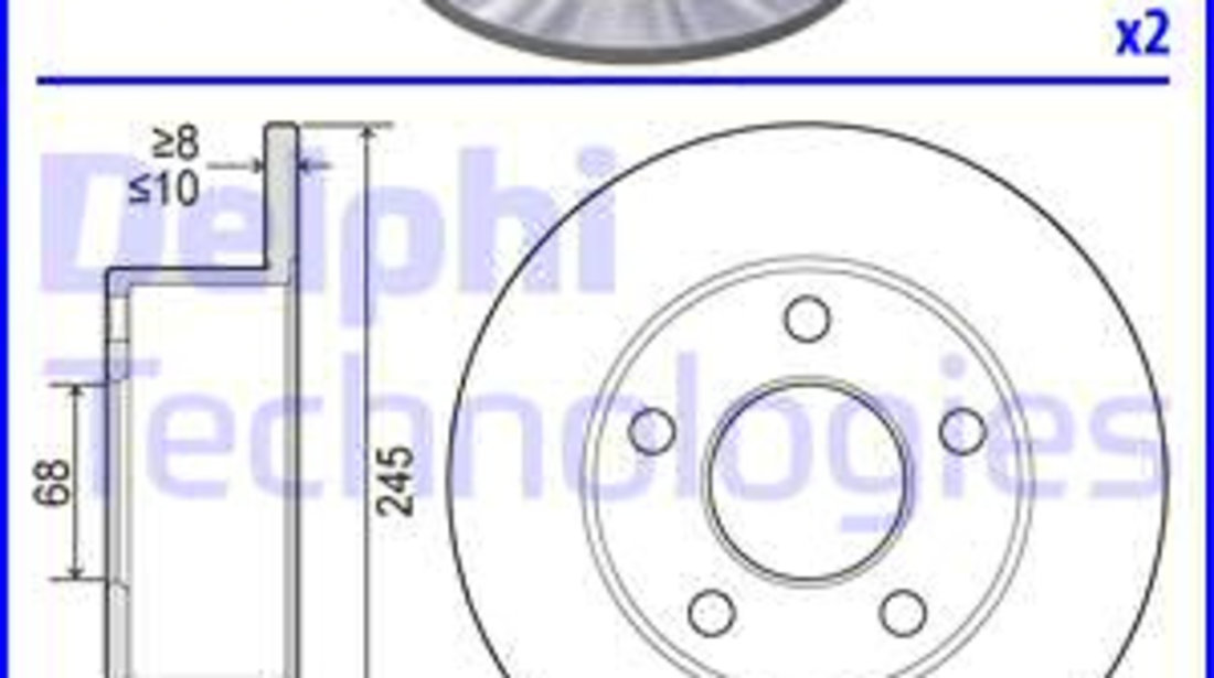 Disc frana puntea spate (BG2746 DELPHI) AUDI,SKODA,VW