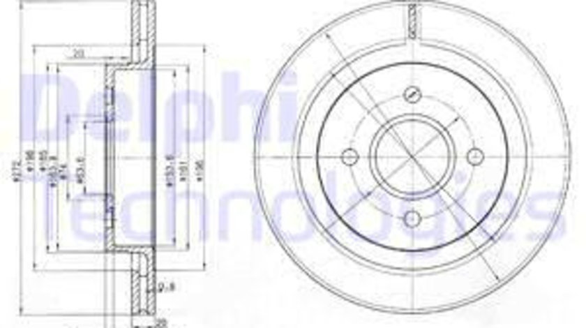 Disc frana puntea spate (BG2758 DELPHI) FORD