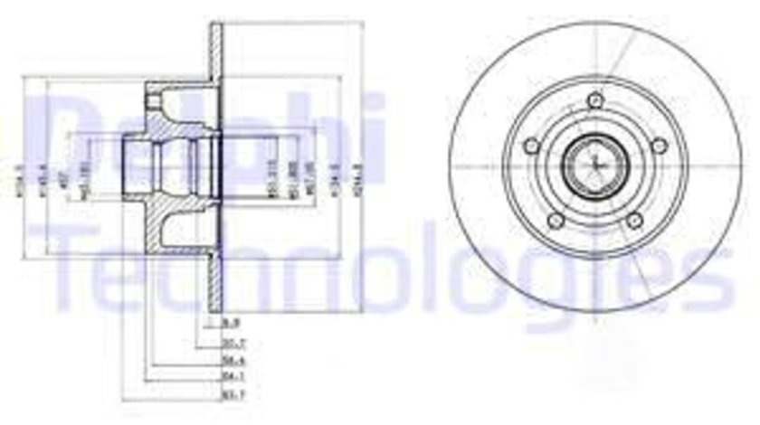 Disc frana puntea spate (BG3030 DELPHI) AUDI