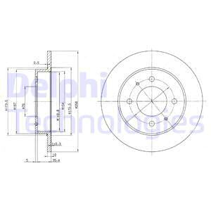 Disc frana puntea spate (BG3070 DELPHI) HYUNDAI