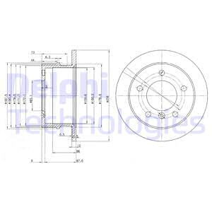 Disc frana puntea spate (BG3235 DELPHI) MERCEDES-BENZ,VW