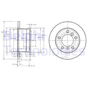 Disc frana puntea spate (BG3237 DELPHI) MERCEDES-BENZ,VW