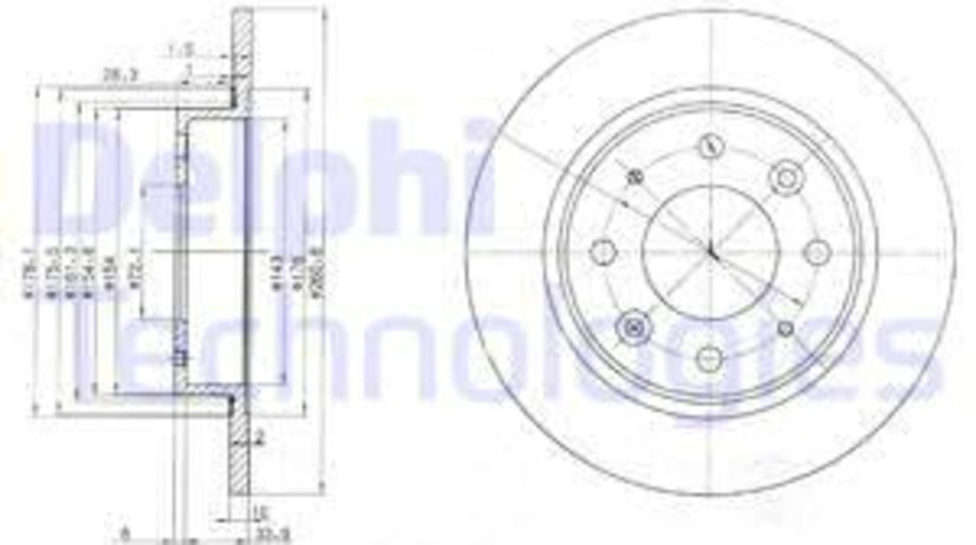 Disc frana puntea spate (BG3336 DELPHI) KIA