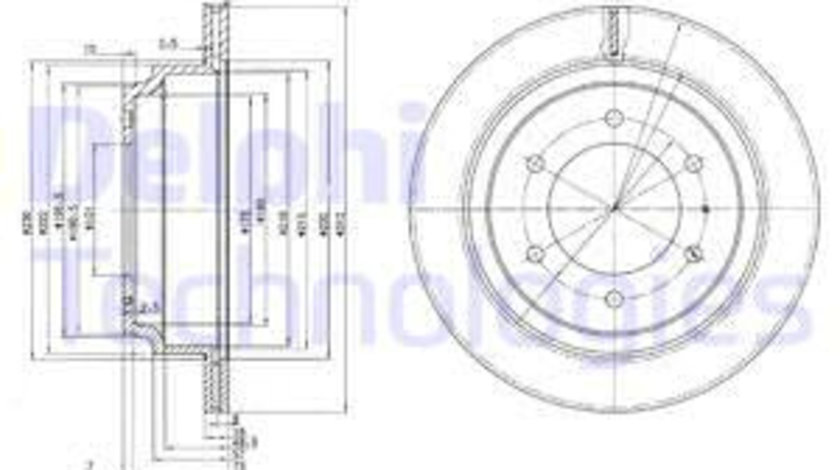 Disc frana puntea spate (BG3353 DELPHI) ISUZU,OPEL,VAUXHALL