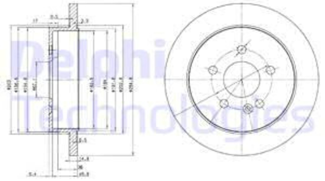 Disc frana puntea spate (BG3398 DELPHI) MERCEDES-BENZ