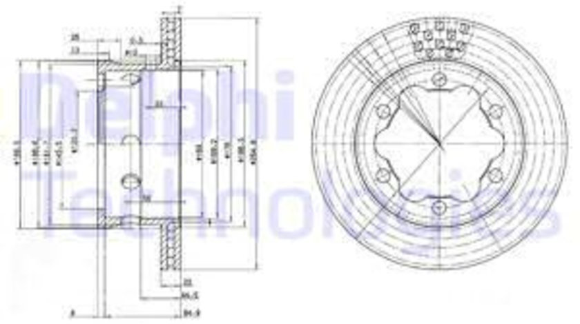 Disc frana puntea spate (BG3399 DELPHI) MERCEDES-BENZ,VW