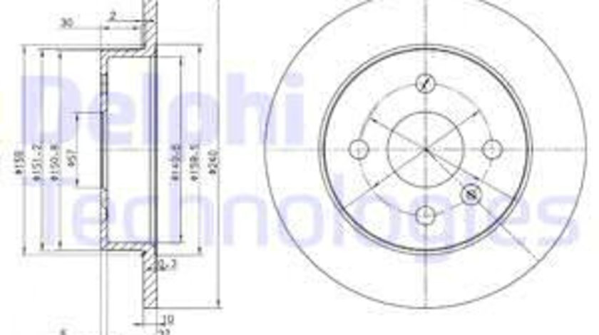 Disc frana puntea spate (BG3403 DELPHI) OPEL,VAUXHALL