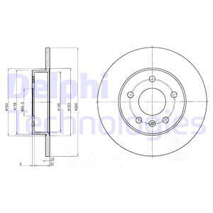 Disc frana puntea spate (BG3406 DELPHI) OPEL,VAUXHALL