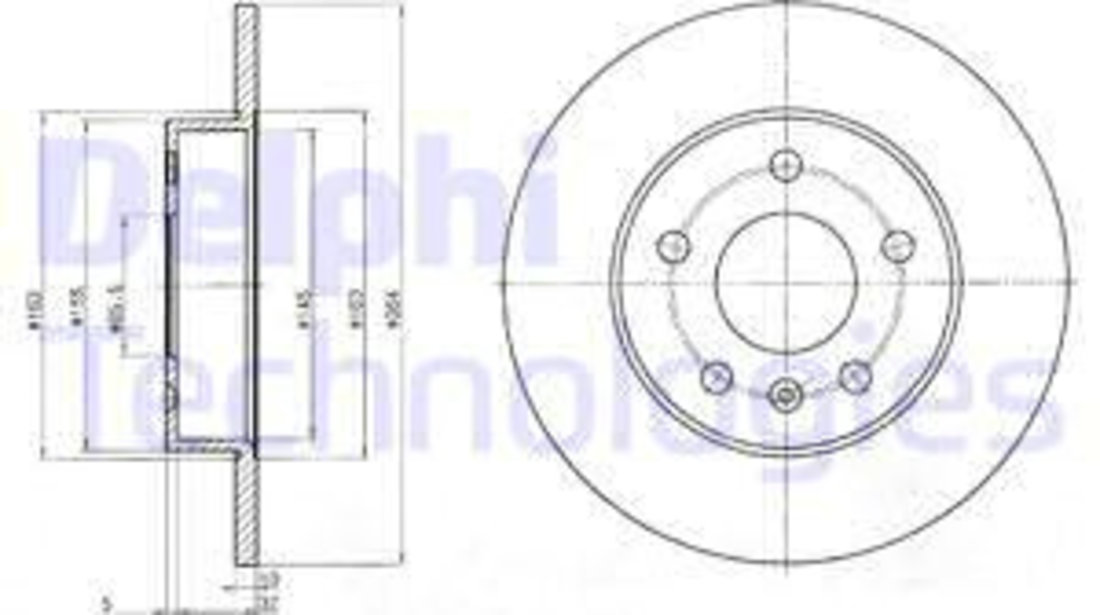 Disc frana puntea spate (BG3406 DELPHI) OPEL,VAUXHALL