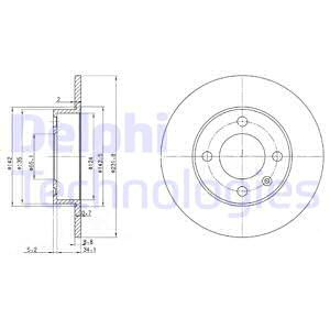 Disc frana puntea spate (BG3505 DELPHI) SEAT,VW