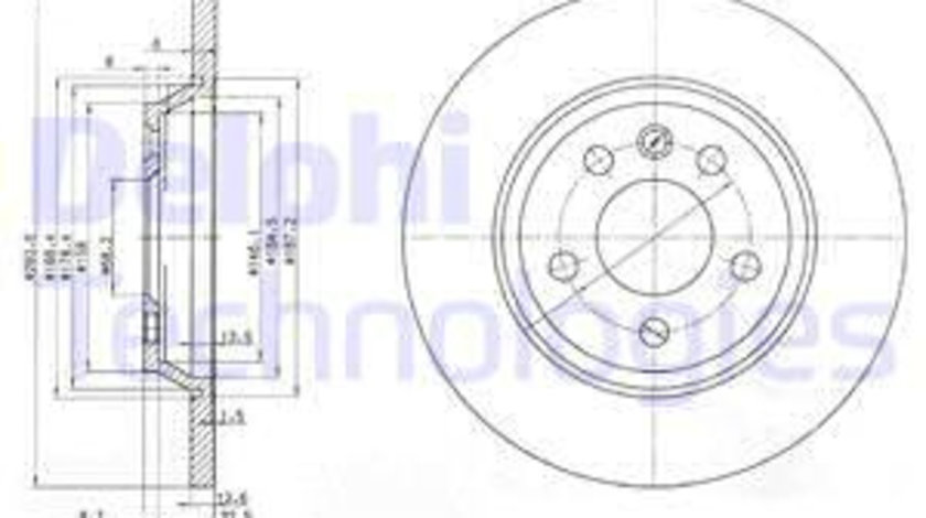 Disc frana puntea spate (BG3518 DELPHI) FORD,SEAT,VW