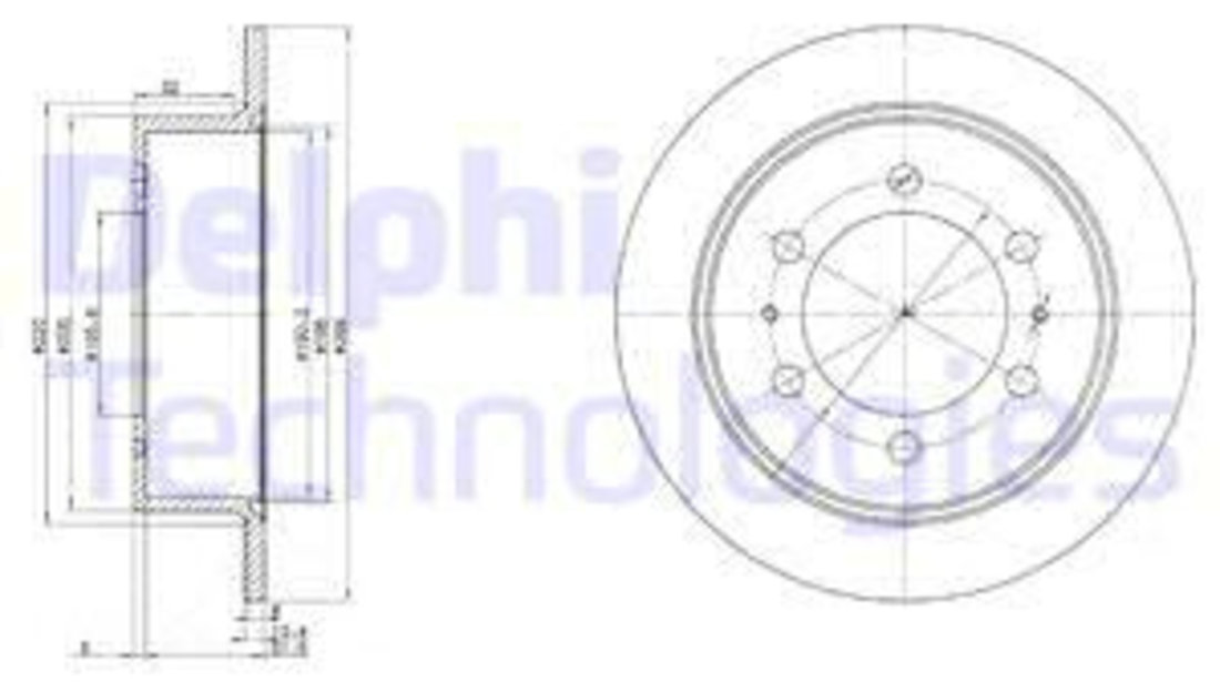 Disc frana puntea spate (BG3522 DELPHI) DAEWOO,SSANGYONG