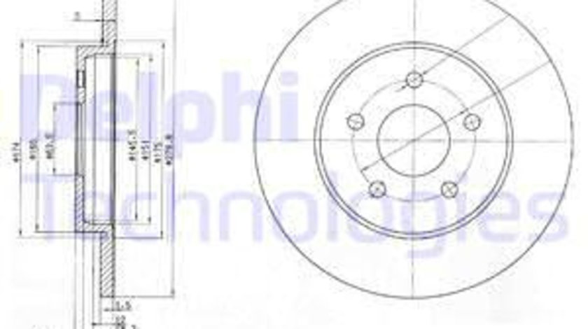 Disc frana puntea spate (BG3663C DELPHI) FORD,JAGUAR