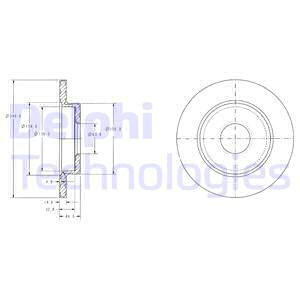 Disc frana puntea spate (BG3673 DELPHI) AUDI,SEAT