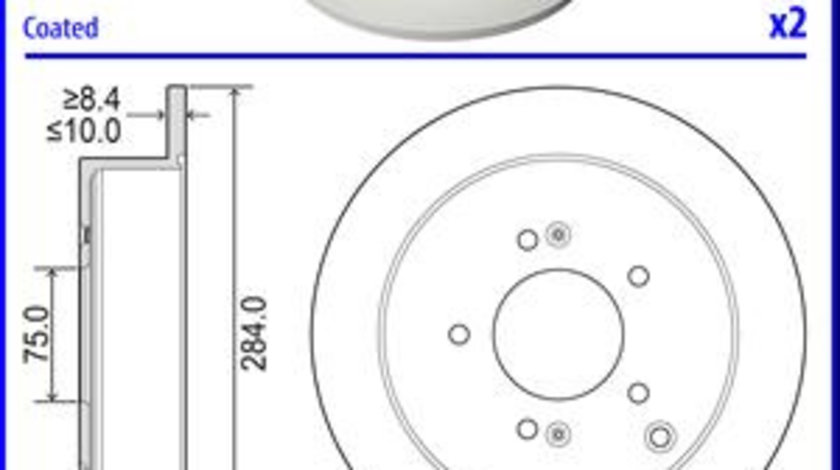 Disc frana puntea spate (BG3680C DELPHI) HYUNDAI,KIA