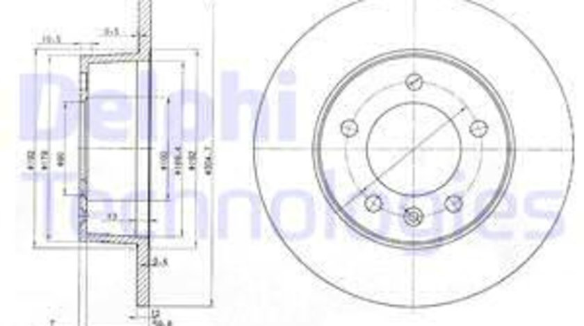 Disc frana puntea spate (BG3681 DELPHI) NISSAN,OPEL,RENAULT,VAUXHALL