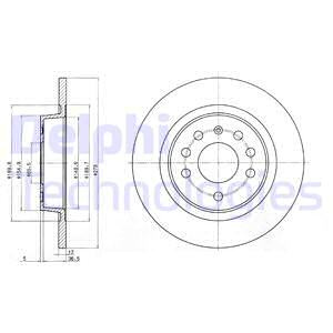 Disc frana puntea spate (BG3731C DELPHI) FIAT,OPEL,SAAB,VAUXHALL