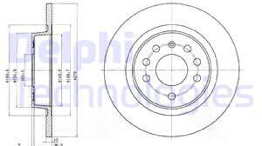 Disc frana puntea spate (BG3731C DELPHI) FIAT,OPEL,SAAB,VAUXHALL