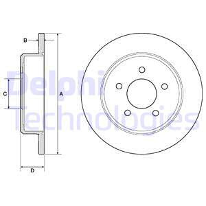 Disc frana puntea spate (BG3739 DELPHI) CHRYSLER,DODGE,JEEP