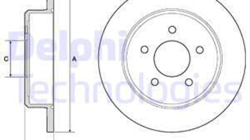 Disc frana puntea spate (BG3739 DELPHI) CHRYSLER,DODGE,JEEP