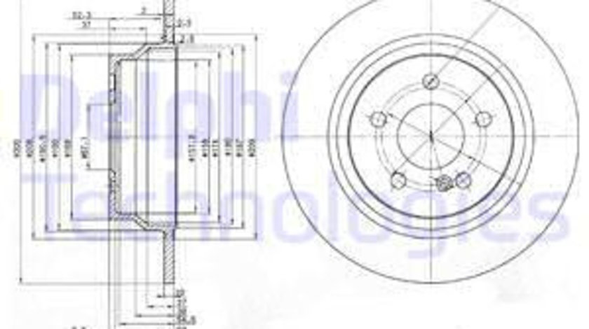 Disc frana puntea spate (BG3757 DELPHI) MERCEDES-BENZ