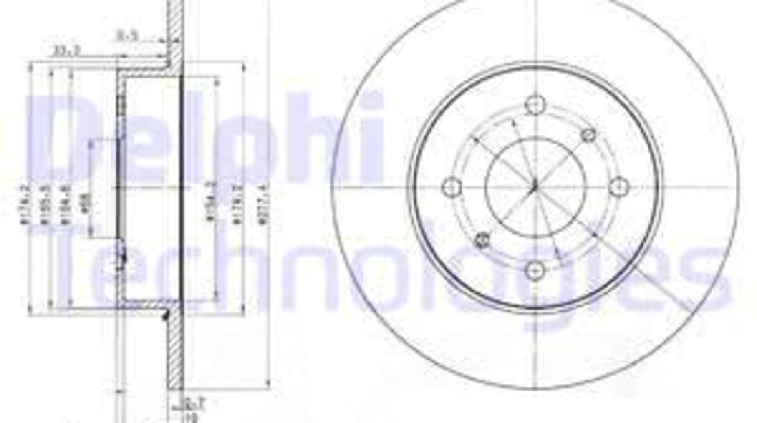 Disc frana puntea spate (BG3764 DELPHI) NISSAN