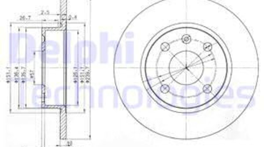 Disc frana puntea spate (BG3771 DELPHI) OPEL,VAUXHALL