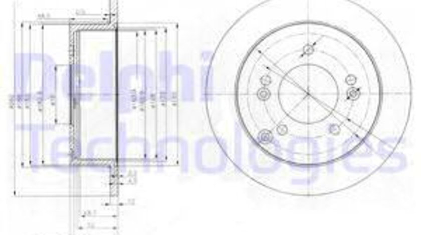 Disc frana puntea spate (BG3799 DELPHI) HYUNDAI,KIA