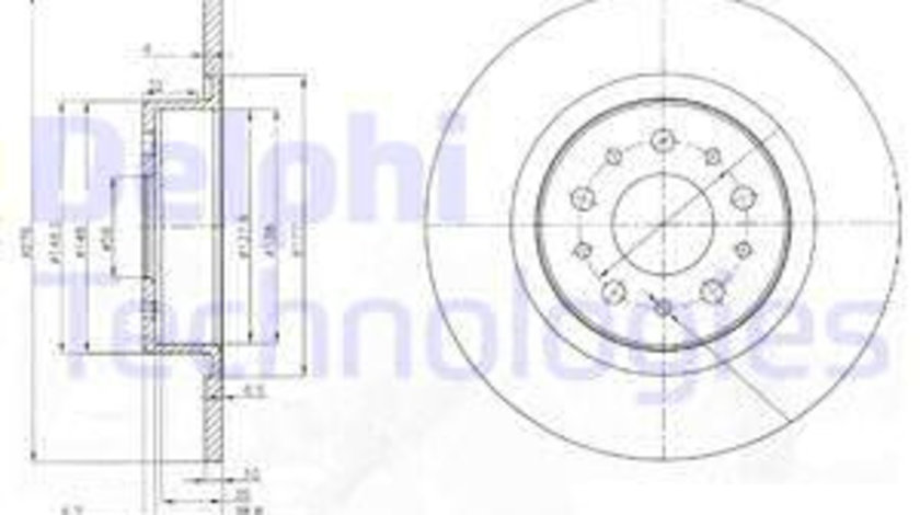 Disc frana puntea spate (BG3857 DELPHI) ALFA ROMEO