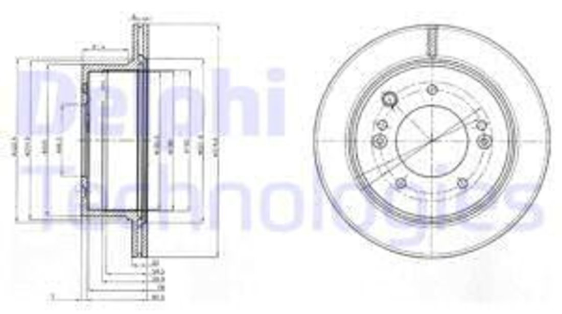 Disc frana puntea spate (BG3859 DELPHI) KIA