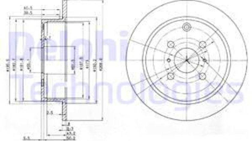 Disc frana puntea spate (BG3867 DELPHI) TOYOTA