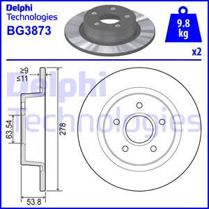 Disc frana puntea spate (BG3873 DELPHI) FORD