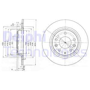 Disc frana puntea spate (BG3875C DELPHI) MAZDA
