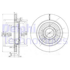 Disc frana puntea spate (BG3886C DELPHI) FIAT,OPEL,SAAB,VAUXHALL