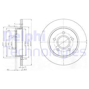 Disc frana puntea spate (BG3896 DELPHI) FORD,MAZDA