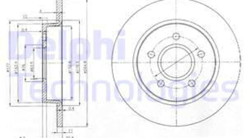 Disc frana puntea spate (BG3896 DELPHI) FORD,MAZDA