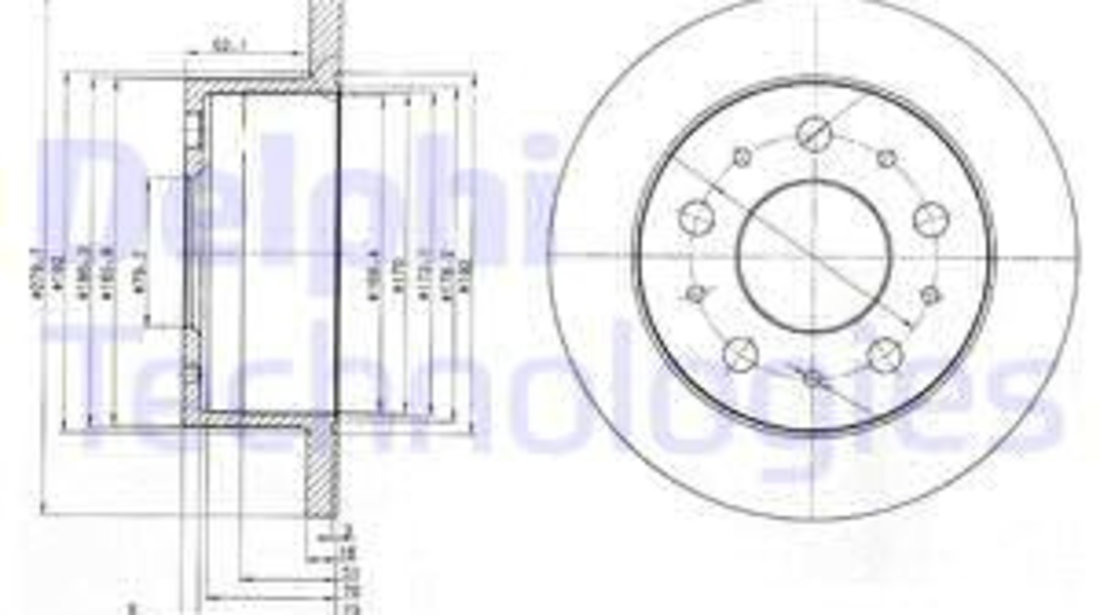 Disc frana puntea spate (BG3923 DELPHI) Citroen,FIAT,PEUGEOT