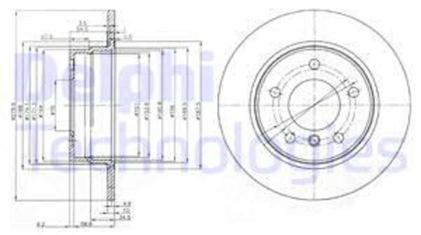 Disc frana puntea spate (BG3948C DELPHI) BMW