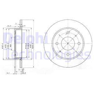 Disc frana puntea spate (BG3971 DELPHI) MITSUBISHI,SMART